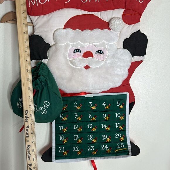 Vtg merry Christmas Santa advent calendar countdown with puffy felt pieces - Picture 5 of 9